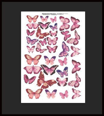 Butterflies pink scrapable min buy 5